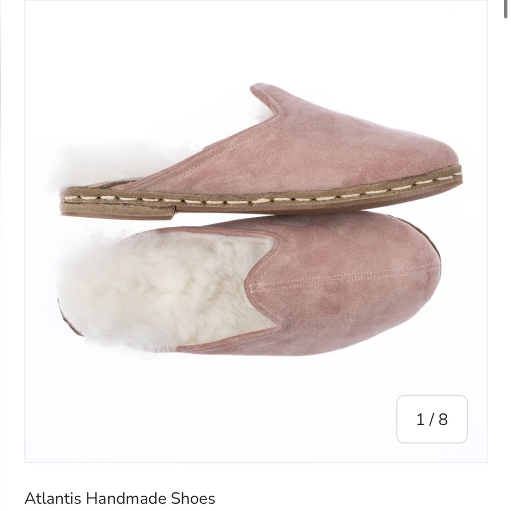 Atlantis Shoes - Turkish Handmade Suede Slide Slippers in Dusty Pink